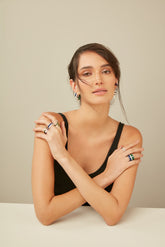 Silver Versatile Hoop, White Rhodium, Natural White Topaz + Give Hope Gift